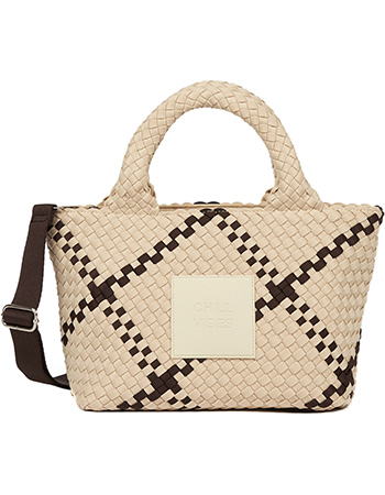 Tas Amelia Chill Vibes Beige Dark Brown detail
