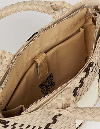Tas Amelia Chill Vibes Beige Dark Brown detail