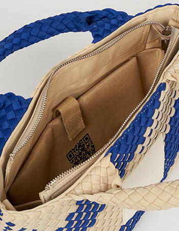 Tas Amelia Life Is Simple Blue Beige detail