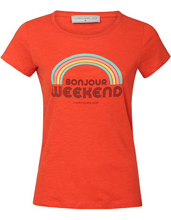 T&#8209;shirt Bonjour Weekend Fiesta Red