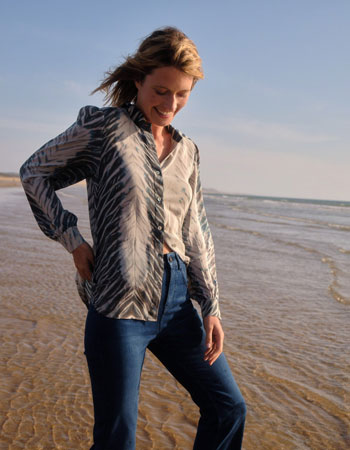Blouse Organic Zijde Tabu Blue