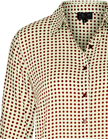 Blouse Amelie Duo Dots Mahogany Green detail