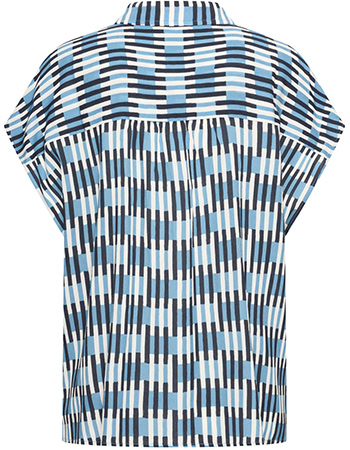 Blouse Korte Mouw Check Navy detail