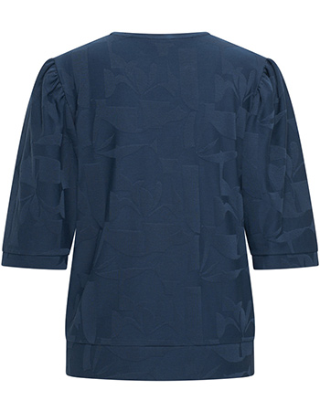 Shirt Top Flower V Neck Navy detail