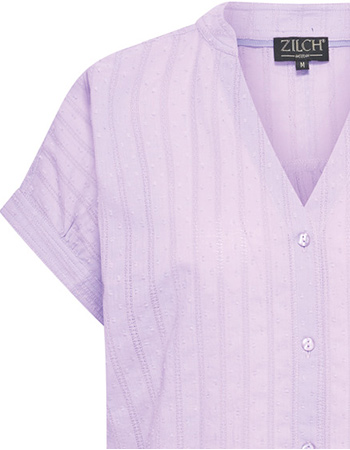 Blouse Korte Mouw Claire Lilac detail