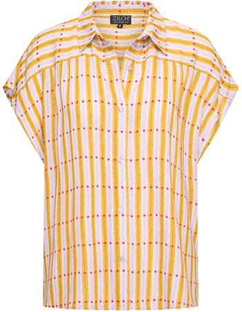 Blouse Korte Mouw Dot Stripes Lilac