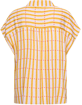 Blouse Korte Mouw Dot Stripes Lilac detail