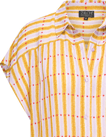 Blouse Korte Mouw Dot Stripes Lilac detail