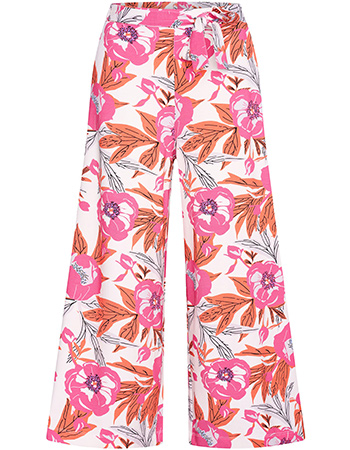 Pantalon Wijd Peony White Pink