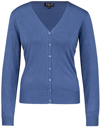Cardigan Bamboe  Basic V&#8209;Neck Azure