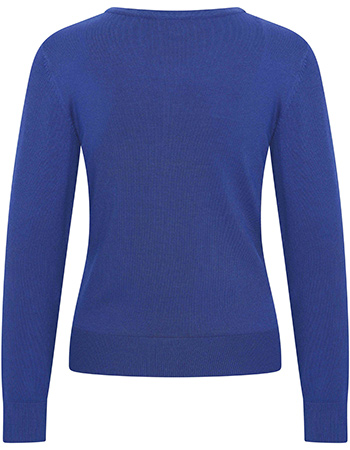 Cardigan Round Neck Bamboe Royal Blue detail