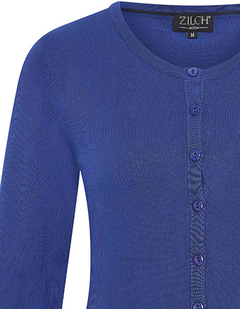 Cardigan Round Neck Bamboe Royal Blue detail