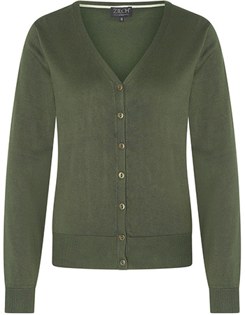 Cardigan V Neck Bamboe Dark Green