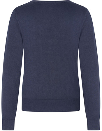 Cardigan V Neck Bamboe Navy detail