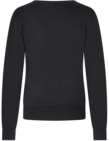 Cardigan V Neck Bamboe Zwart detail