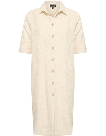 Jurk Doorknoop Amelie Flowers Taupe