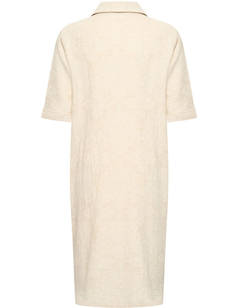 Jurk Doorknoop Amelie Flowers Taupe detail