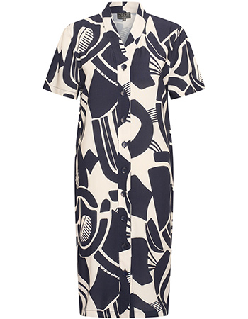 Jurk Doorknoop Nova Patern Navy