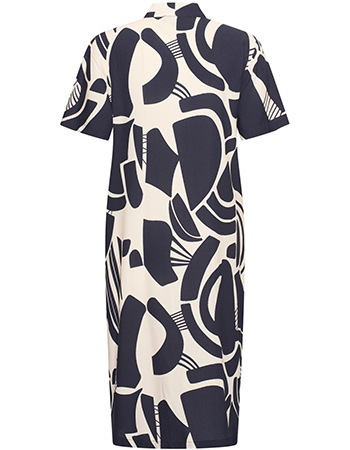 Jurk Doorknoop Nova Patern Navy detail