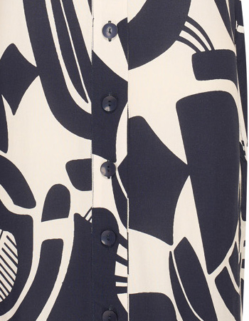 Jurk Doorknoop Nova Patern Navy detail