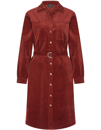 Jurk Eva Rib Mahogany
