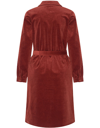 Jurk Eva Rib Mahogany detail