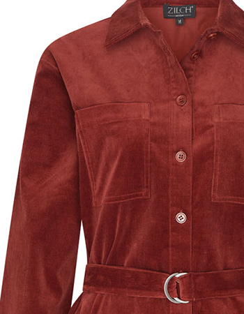 Jurk Eva Rib Mahogany detail