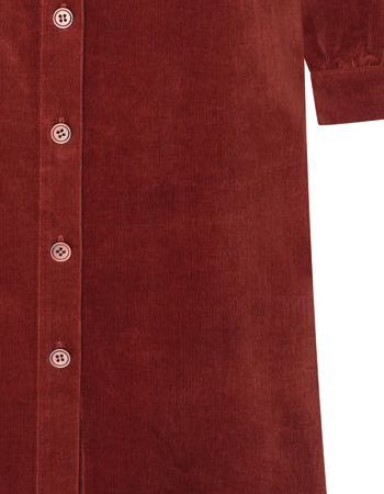 Jurk Eva Rib Mahogany detail