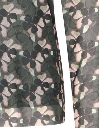 Longsleeve Mesh High Neck Blooming Rose Quartz Green detail