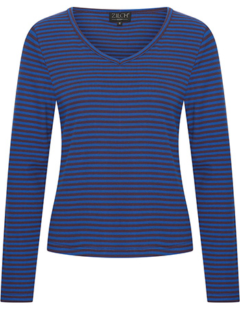 Longsleeve V&#8209;Neck Two Tone Plum Blue