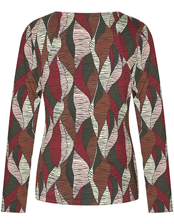 Longsleeve Cross Over Leaves Celery Green detail