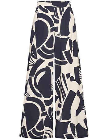 Pantalon Nova Wide Patern Broek Navy