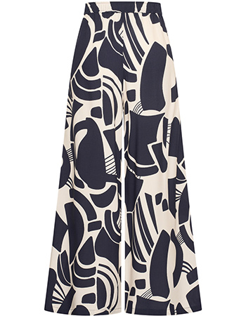 Pantalon Nova Wide Patern Broek Navy detail