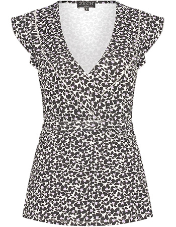 T&#8209;shirt Wrap Fringle Butterfly Black
