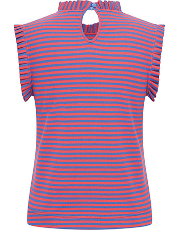 Shirt Ruffle Stripe Blossom Blue detail