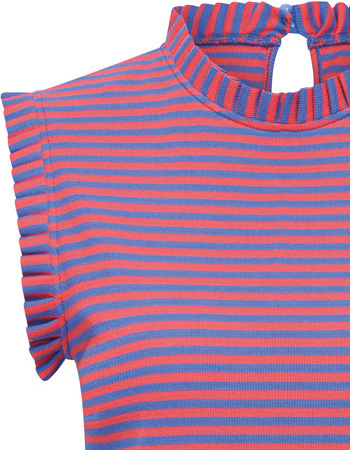 Shirt Ruffle Stripe Blossom Blue detail