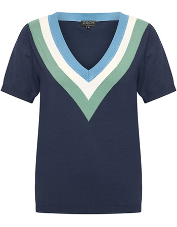 Top Coloured V Navy