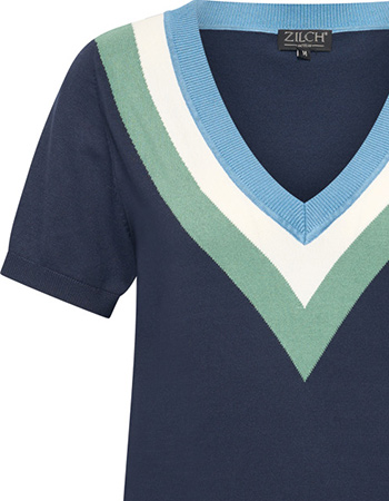 Top Coloured V Navy detail