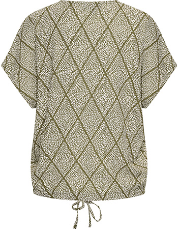 Top Claudi Drawstring Argyle Army detail