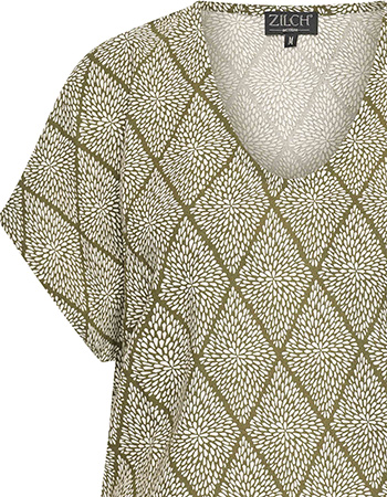 Top Claudi Drawstring Argyle Army detail