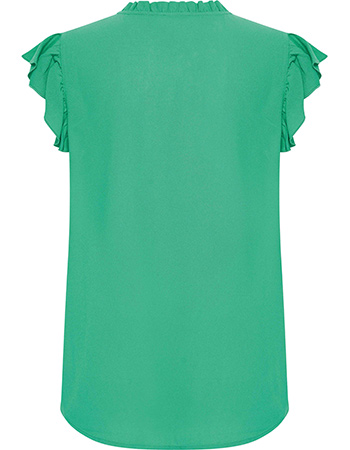 Top Ruffle Bright Green detail