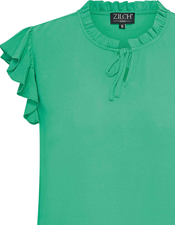 Top Ruffle Bright Green detail