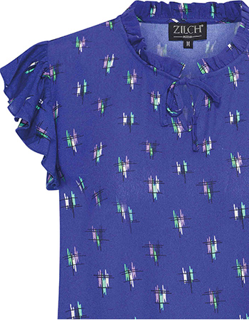 Top Ruffle Sketch Royal Blue detail