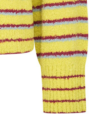 Trui Bou Alpaca Buttons Stripe Curry detail