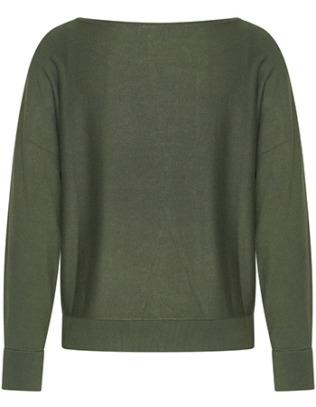 Trui Betty Batsleeve Bamboe Dark Green detail