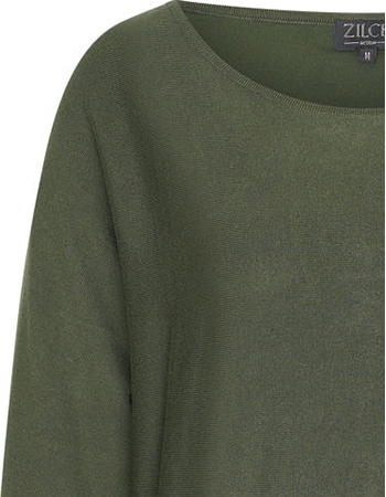 Trui Betty Batsleeve Bamboe Dark Green detail