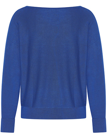 Trui Betty Batsleeve Bamboe Electric Blue detail