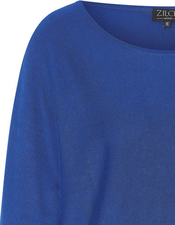 Trui Betty Batsleeve Bamboe Electric Blue detail