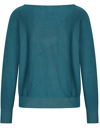Trui Betty Batsleeve Bamboe Petrol detail