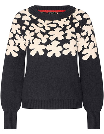Trui Magnolia Flowers Black